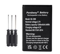 PONDWAY Batterie 1200 mAh BL-5C compatible avec Artfone CS181 CF241A F20 C10 G3G6, PX1728E-1BRS, 1ICP06/35/54 AK54 CP10 pour Vodafone 702NK 702NKII V804NK pour Tiptel 600 mAh 11, pour TV. - Batterie