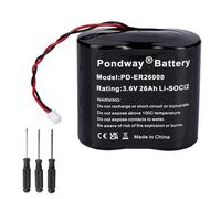 Pondway Batterie Li-SOCl2 de rechange 3,6 V 26 Ah compatible avec DELTA DORE BAT6416222/BP CS 8000 pour Tyxal+/Bat CS 8000-SI-SEFIO3 non rechargeable avec outils de réparation