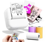 Ponek Mini imprimante d'autocollants thermiques M02X, machine à fabriquer des autocollants pour enfants, étudiants, famille, imprimante photo de poche pour autocollants à faire soi-même, blanc