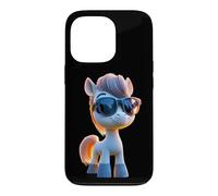 Poney avec Lunettes de Soleil Cavalière Ponette Poneys Coque pour iPhone 13 Pro