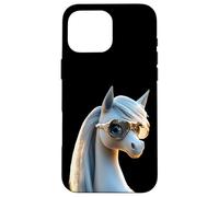 Poney avec Lunettes de Soleil Cavalière Ponette Poneys Coque pour iPhone 16 Pro Max