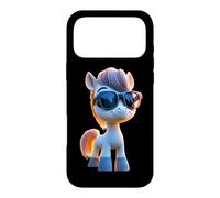 Poney avec Lunettes de Soleil Cavalière Ponette Poneys Coque pour iPhone 17 Pro Max