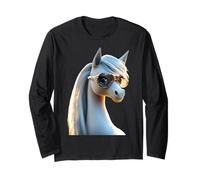 Poney avec Lunettes de Soleil Cavalière Ponette Poneys Manche Longue