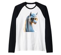 Poney avec Lunettes de Soleil Cavalière Ponette Poneys Manche Raglan