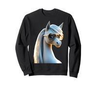 Poney avec Lunettes de Soleil Cavalière Ponette Poneys Sweatshirt