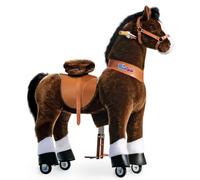 Poney Brun Et Chocolat Sabots Blanc