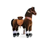 Poney brun et chocolat sabots blanc