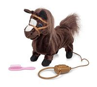 Poney de cheval électronique qui galope et hennit (avec son et mouvement, env. 22 cm de long) marron