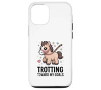 Poney de Motivation Mignon trottant vers Mes objectifs Coque pour iPhone 12/12 Pro