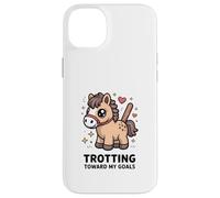 Poney de Motivation Mignon trottant vers Mes objectifs Coque pour iPhone 14 Plus
