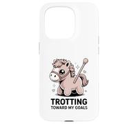Poney de Motivation Mignon trottant vers Mes objectifs Coque pour iPhone 15 Pro