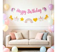 poney licorne decoration anniversaire banniere guirlande arc en ciel
