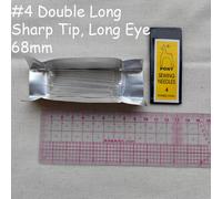Poney Sharp Point Point Tip Broderie Aiguilles À Coudre Crewels Long Big Eye Easy Threading Aiguille À Perler,25pcs/Pack - Type Size 4 Double Long-5 Packs