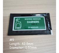 Poney Sharp Point Point Tip Broderie Aiguilles À Coudre Crewels Long Big Eye Easy Threading Aiguille À Perler,25pcs/Pack - Type Size 9 Darners-5 Packs