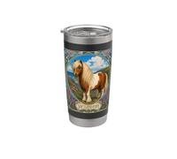 Poney Shetland Elegant Art Nouveau Gobelet isotherme en acier inoxydable double paroi