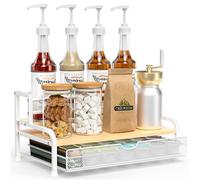 PONEYA Tiroir de rangement pour 30 Grandes ou 40 Petites Capsules, Porte Capsule pour Nespresso avec Support de Sirop de Café, Grande Capacité Support Dosette pour Cuisine, Maison, Bureau