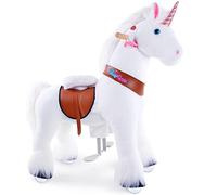 PoneyCycle Officiel Classique Modèle U Montez sur la Licorne Licorne Blanche Jouet en Peluche sur Roues (avec Frein et Son/Hauteur 90cm/ Taille 4 pour Les 4-7 Ans) Ux404