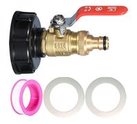 PONEZG Adaptateur IBC, robinet à boisseau sphérique, en laiton, 3/4", S60 x 6, IBC, pour réservoir d'eau 1000 l, Gardena 3/4", IBC, accessoires de réservoir, tuyau d'arrosage, citerne IBC Outlet Tap