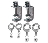 Ponezg Lot de 2 serre-joints en C en acier inoxydable - Petite pince en C - Plage de serrage réglable de 20 à 50 mm - Ouvertures de mâchoire en C de 55 mm avec vis à anneau M8 M10 pour le travail du