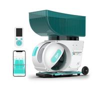 PONGBOT Machine à balles de tennis, application et télécommande, perceuses personnalisées, capacité de 150 balles, max 80 mph, plus de 80 heures d'endurance, double moteur pour Topspin et Backspin