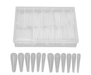 Pongnas 120 Pièces, Pointes D'ongles Pointues à Couverture Complète, Réutilisables, Matériau ABS, sans Odeur, Adaptées à la Plupart des Gens, Faciles à Utiliser, avec échelle,