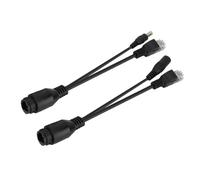 Pongnas 12v Power Over Ethernet Passive PoE Adapter Cable Splitter de Cable Splitter pour WLAN (Black)
