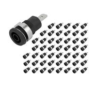 Pongnas 50pcs Banana Socket 4 Mm High Current Décharge à Longue Durée de Vie Good Transmission Electrical Test Accessoires pour les Tests électroniques (BLACK)