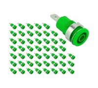 Pongnas 50pcs Banana Socket 4 Mm High Current Décharge à Longue Durée de Vie Good Transmission Electrical Test Accessoires pour les Tests électroniques (GREEN)