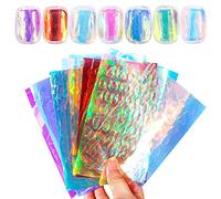Pongnas AURORA ICE CUBE Stickers Nail Sirène Symphonie de Cellulophane Autocollants Transparents sans Colle Besoin de Nail Arts (Couleur assortie #98)