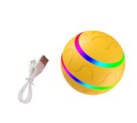 Pongnas Balle Roulante pour Animaux de Compagnie avec LED Colorées, 2 Modes et Preuve IP54, Jouet Interactif en Silicone ABS pour Grands Chiens, Chats, Roulement et Chocs, Batterie (Y-2)