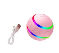 Pongnas Balle Roulante pour Animaux de Compagnie avec LED Colorées, 2 Modes et Preuve IP54, Jouet Interactif en Silicone ABS pour Grands Chiens, Chats, Roulement et Chocs, Batterie (P-2)