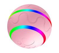 Pongnas Balle Roulante pour Animaux de Compagnie avec LED Colorées, 2 Modes et Preuve IP54, Jouet Interactif en Silicone ABS pour Grands Chiens, Chats, Roulement et Chocs, Batterie (P-1)