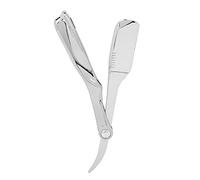 Pongnas Barbier Droit, Style à L'ancienne avec Rotation à 270 Degrés pour le Rasage de la Barbe, Coupe des Poils du Corps, Matériau ABS à Lisse (argent chromé)