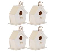 Pongnas Bird Houses pour l'extérieur, Oiseau House Birdhouse Outdoor Nesting Boxes Ornements 4pcs Mini Birgin Suspendu inachevé pour Le Balcon de Jardin, 2,8x1,6x2,8in