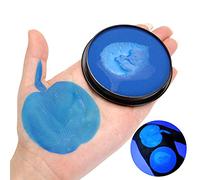 Pongnas Blacklight Neon Fluorescent Body Paint Maquillage à Base D'eau Hypoallergénique Sans Danger pour Halloween Cosplay Costume Party Enfants Adultes Jaune Bleu Vert Rouge (BLUE)