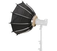 Pongnas Boîte à Lumière Parabolique Pliable de 60 Cm, Lumière Parapluie à Dégagement Rapide avec Grille en Nid d'abeille à Montage Bowen, pour Photographie de Studio, Portrait, Diffusion (Black)