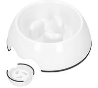 Pongnas Bol à Chiens de Mangeoire Lent, Bol de Nourriture pour Chiens pour Alimentation Interactive Ralentie Manger Un Anti-étouffement d'alimentation Lente Bloat d'arrêt de Labyrinthe (White)
