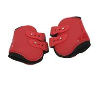 Pongnas Bottes de Glace pour les Chevaux, Bottes de Cheval Sauts de Cheval de Tendon de Set Pu Shell Tendon Guard Boots for Riding Shock Absorbant la Compétition de Saut (pattes postérieures rouges L)