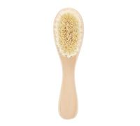 Pongnas Brosse à Cheveux pour bébé, Brosse à Cheveux en Laine Ultra Douce avec Manche en Bois pour Soins Capillaires du nouveau-né, Massage du Cuir Chevelu et Peigne