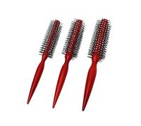 Pongnas Brosse à Cheveux Ronde en Bois, Peigne à Friser Antistatique Lissant avec Manche Ergonomique en Bois, pour les Types de Cheveux