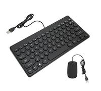 Pongnas Clavier Filaire Ergonomique avec Touches Rondes pour Une Utilisation Confortable et Une économie d'énergie. (Black)