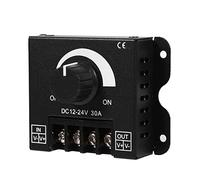 Pongnas Contrôleur de Variateur PWM, Variateur de Lumière à Bande LED DC 12 V 24 V 30 A avec Bouton de luminosité Réglable et Fonction de Mémoire Automatique, pour Lumières LED