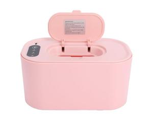 Pongnas Distributeur de Chauffe-Lingettes Portable pour bébé avec Conception de Chauffage Avancée pour 80 Lingettes Couvercle Supérieur Amovible Mécanisme de Retour Automatique (PINK)
