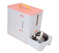 Pongnas Distributeur de Nourriture Multifonctionnel pour Chat avec Fenêtre Transparente - Station d'alimentation de Nourriture Sèche pour Animaux de Compagnie de Grande capacité avec Bol en Acier