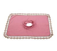 Pongnas Drap de Lit de beauté pour SPA, Housse de Table de Massage en Polyester de Couleur Pure avec Bordure en Dentelle, Forte Absorption D'eau à Séchage Rapide (PINK)