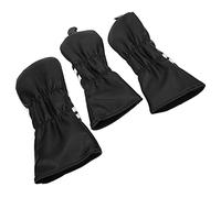 Pongnas Ensemble de Couvre-Chefs en Bois à Rayures Bleues élégants pour Les Pilotes et Les Clubs de Parcours, et Tissu PU (Black)