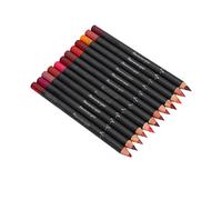 Pongnas Ensemble de Crayons de Contour des Lèvres, 12 Pièces, Anti-taches, Rouge à Lèvres Mat, Trousse D'outils de Maquillage pour les Amateurs de beauté, Cire de Candelilla,
