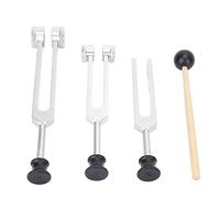 Pongnas Ensemble de Diapasons, Instrument de Guérison Portable en Alliage D'aluminium 128 Hz 256 Hz 512 pour la Musicothérapie, avec une Conception Légère pour les Tests Auditifs de (SILVER)