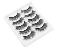Pongnas Ensemble de Faux Cils épais et Bouclés, 5 Paires, pour des Looks Réutilisables, une Nature et un Ajustement Confortables (005)