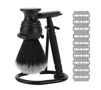 Pongnas Ensemble de Rasage pour Hommes, Brosse de Rasage Premium, Kit de Support de sécurité pour Salon et Usage Domestique, en Acier Inoxydable